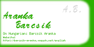 aranka barcsik business card